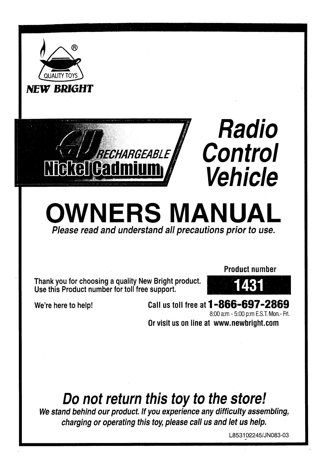 New Bright Co 143HS User Manual