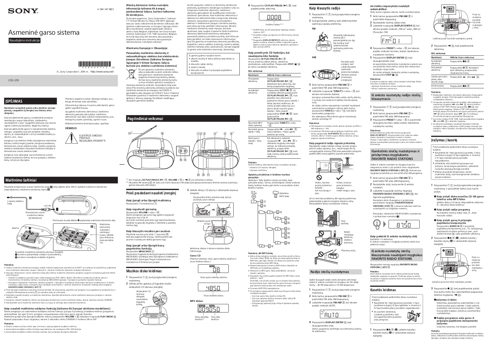 Sony CFD-S70 User Manual