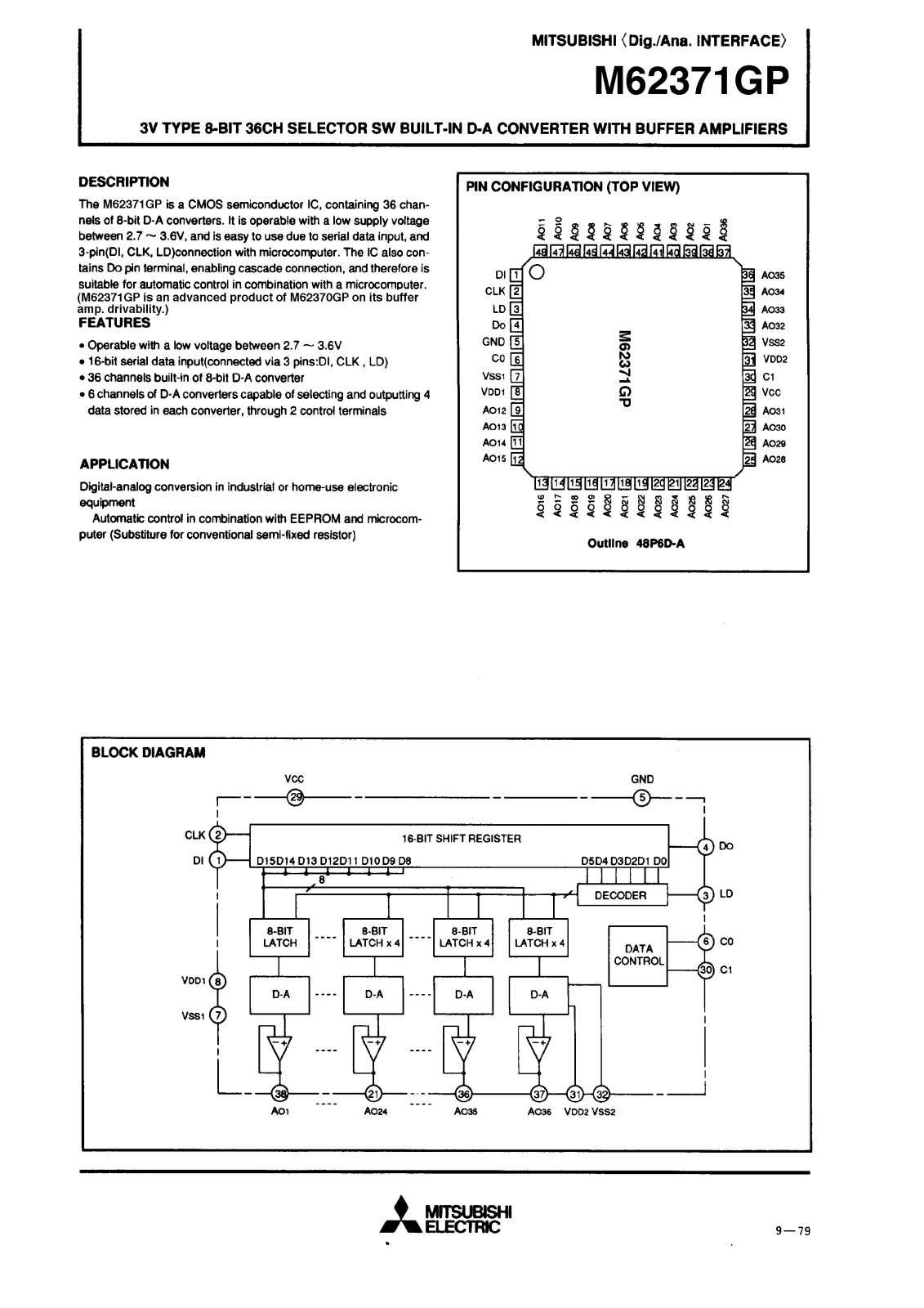 Mitsubishi M62371GP Datasheet