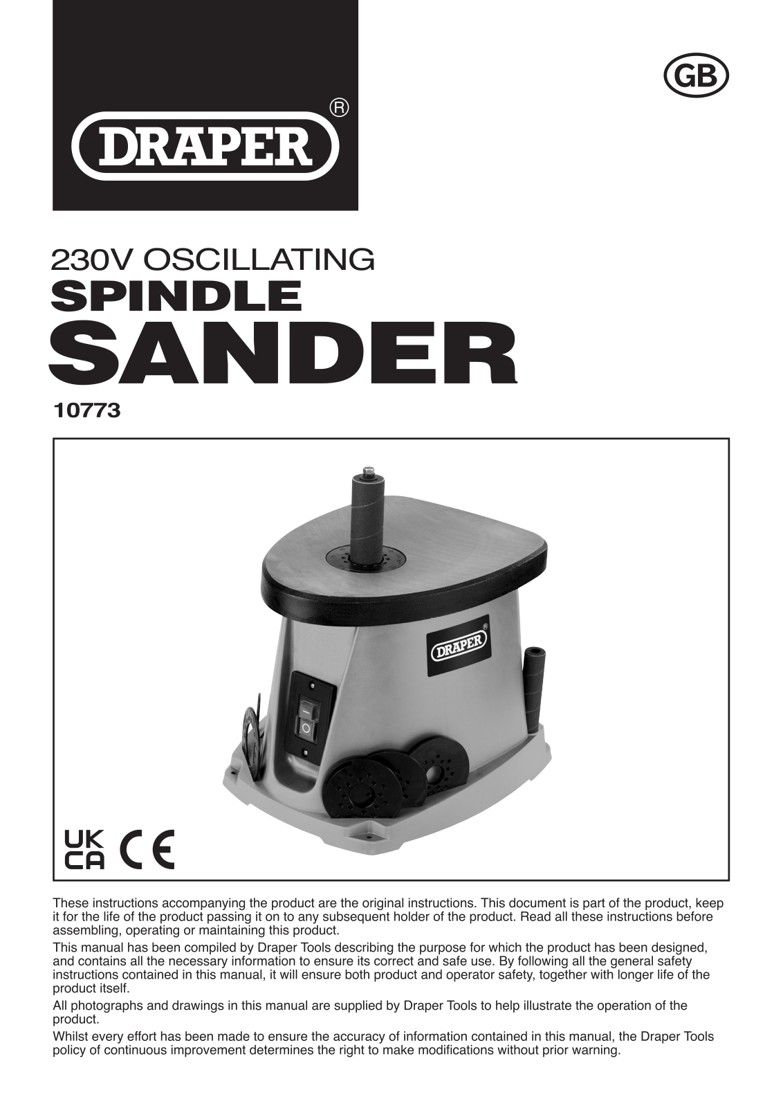 Draper Tools 10773 Instructions - ManualMachine.com