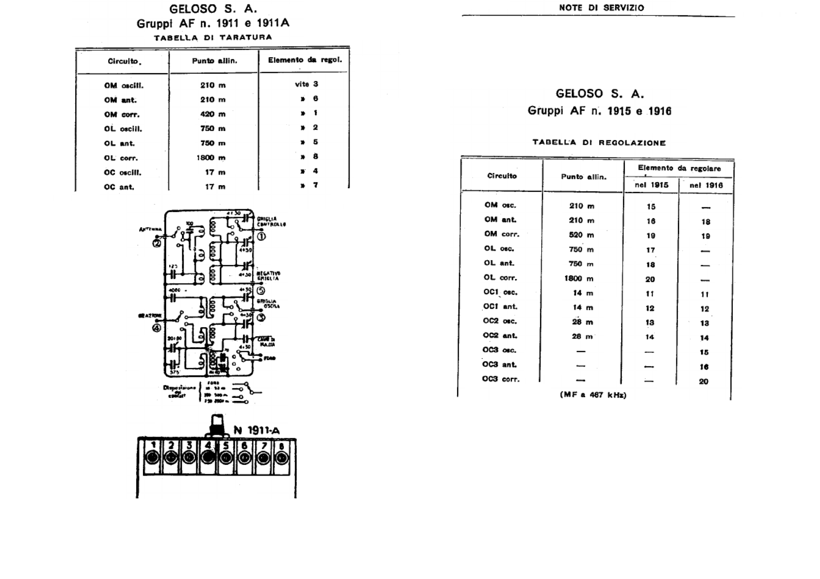 Geloso 1911, 1911a schematic