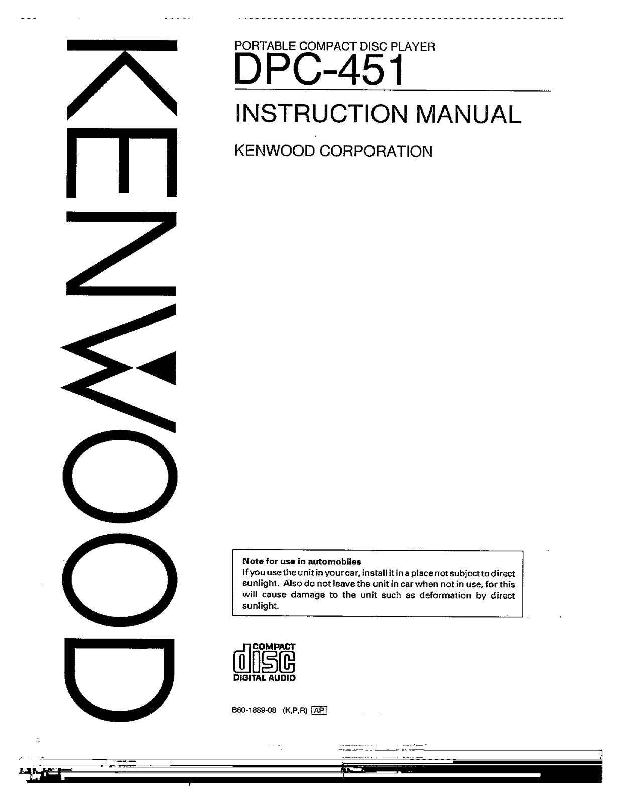 Kenwood DPC-451 User Manual