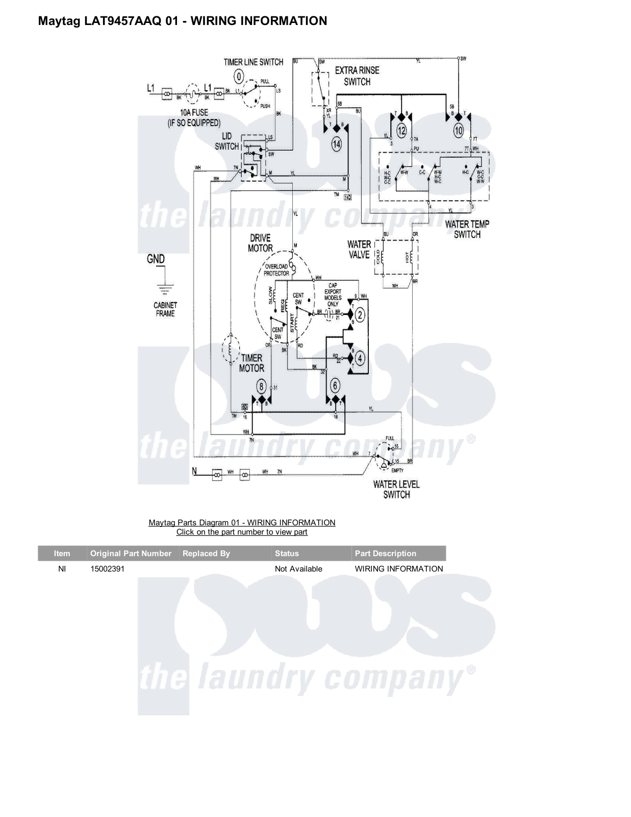 Maytag LAT9457AAQ Parts Diagram