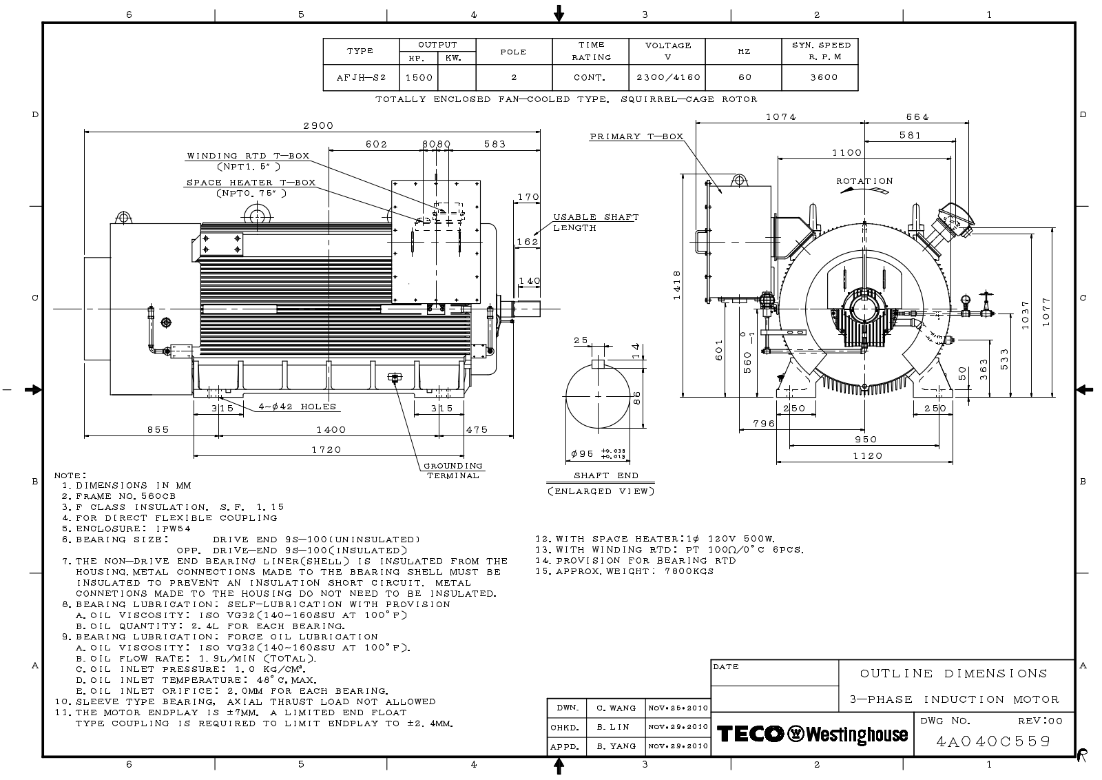 Teco JF15002 Reference Drawing