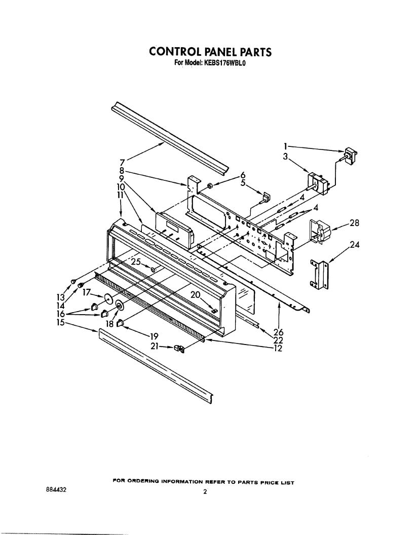 KitchenAid KEBS176WBL0 Parts List