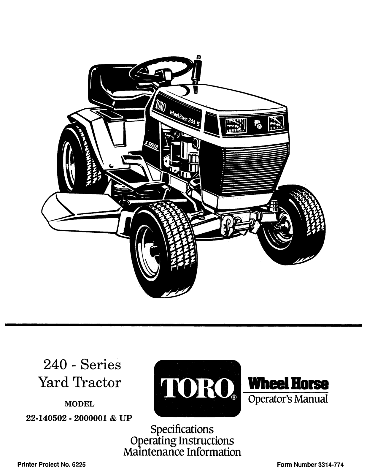 Toro 22-14O502 Operator's Manual