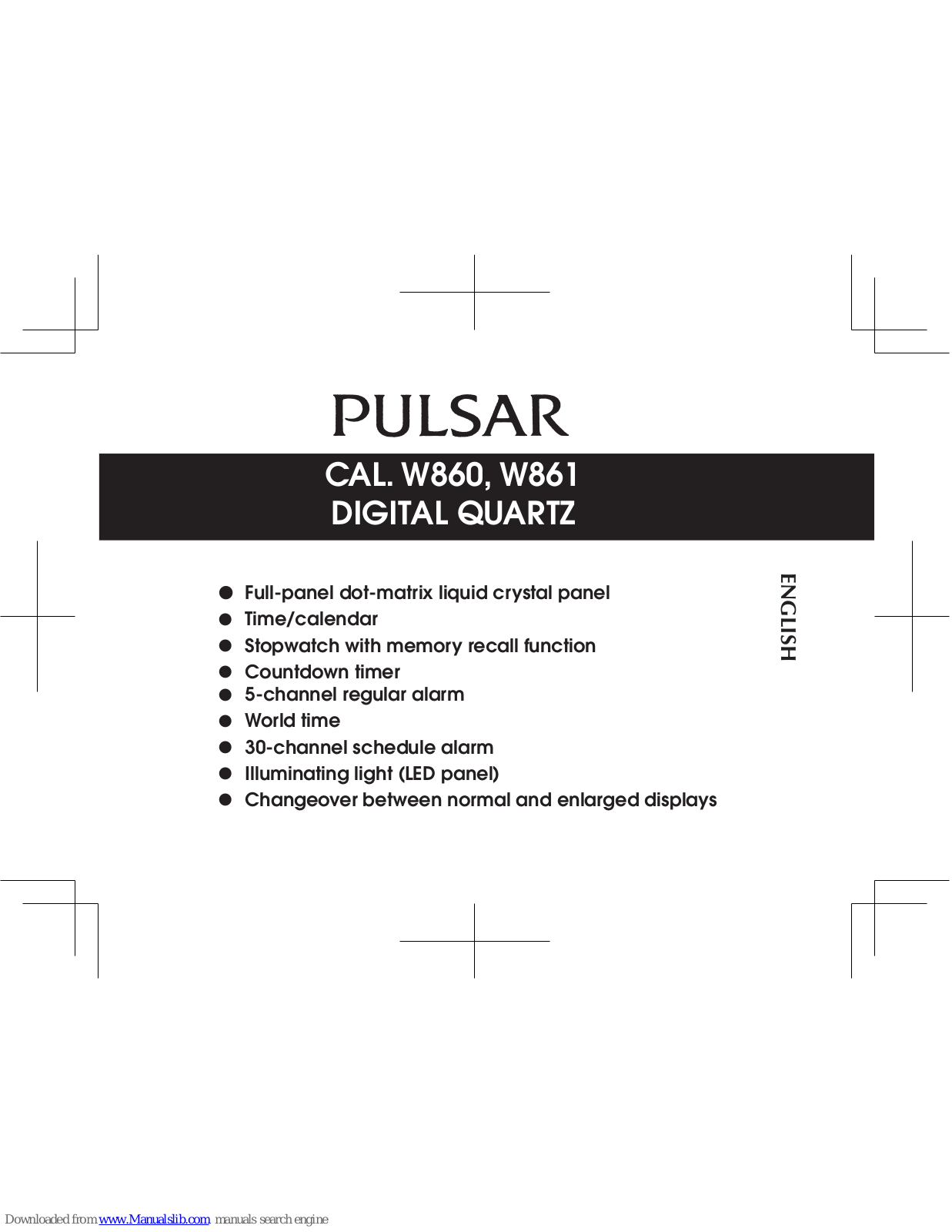 Pulsar W860, W861 User Manual