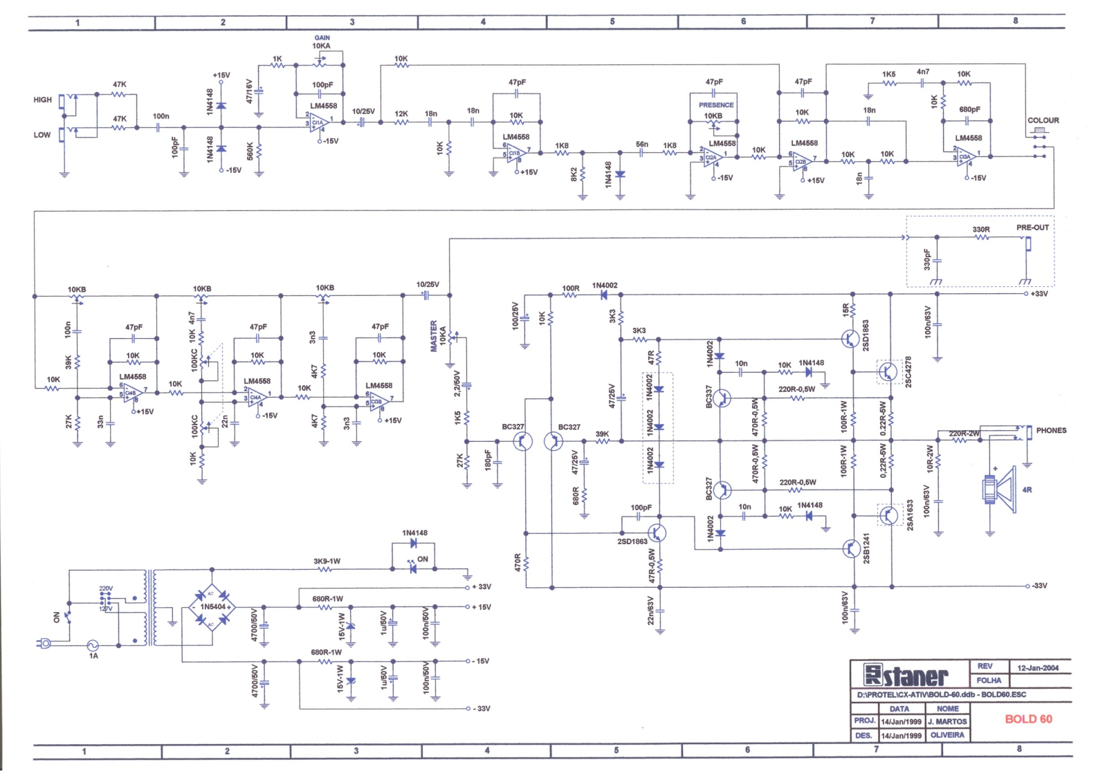 Staner Bold 60 Schematic