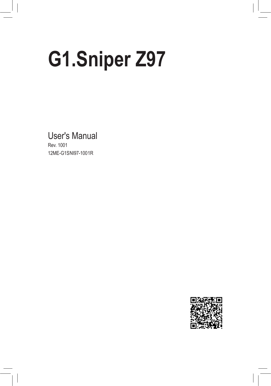 Gigabyte G1.SNIPER Z97 User Manual