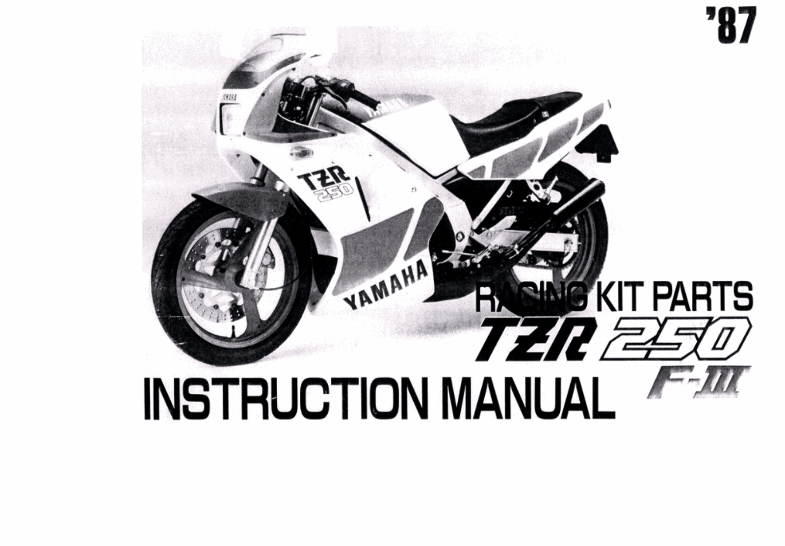 Yamaha TZR250 User Manual