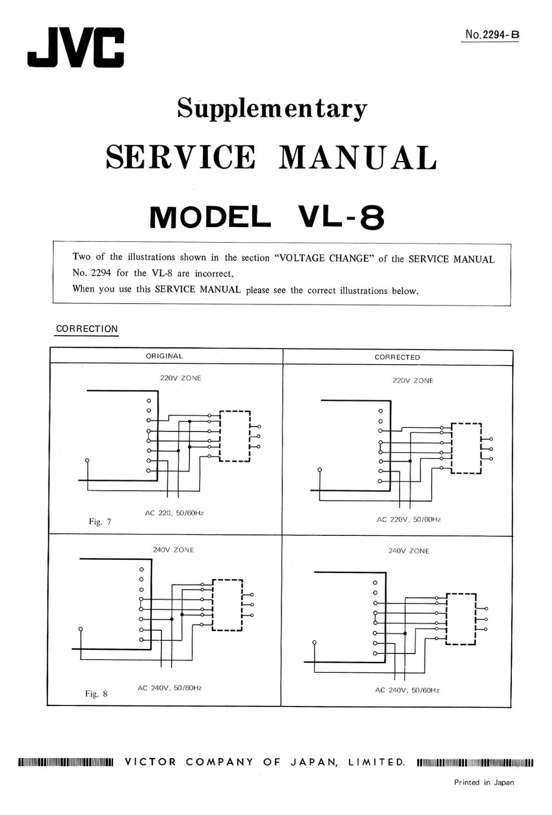 Jvc VL-8 Service Manual