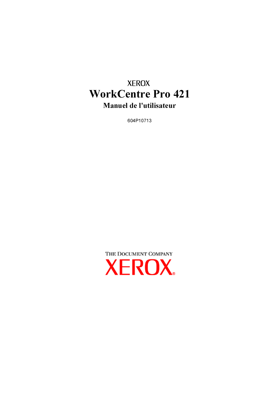 XEROX 421DE User Manual