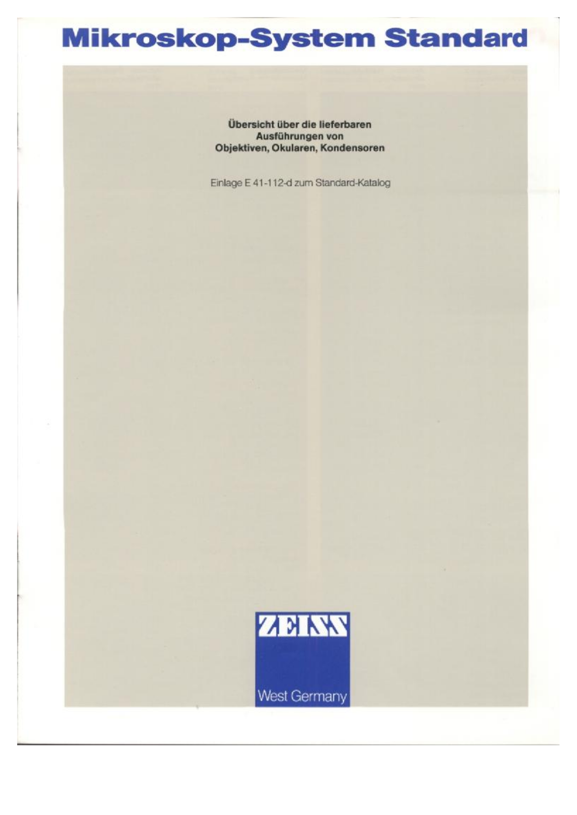 Zeiss Standard System User Manual