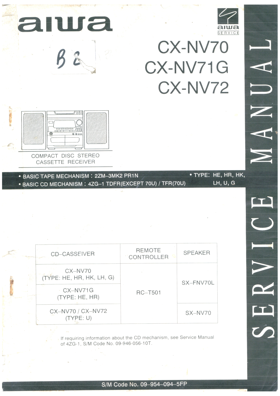 Aiwa NSX V70 Service Manual