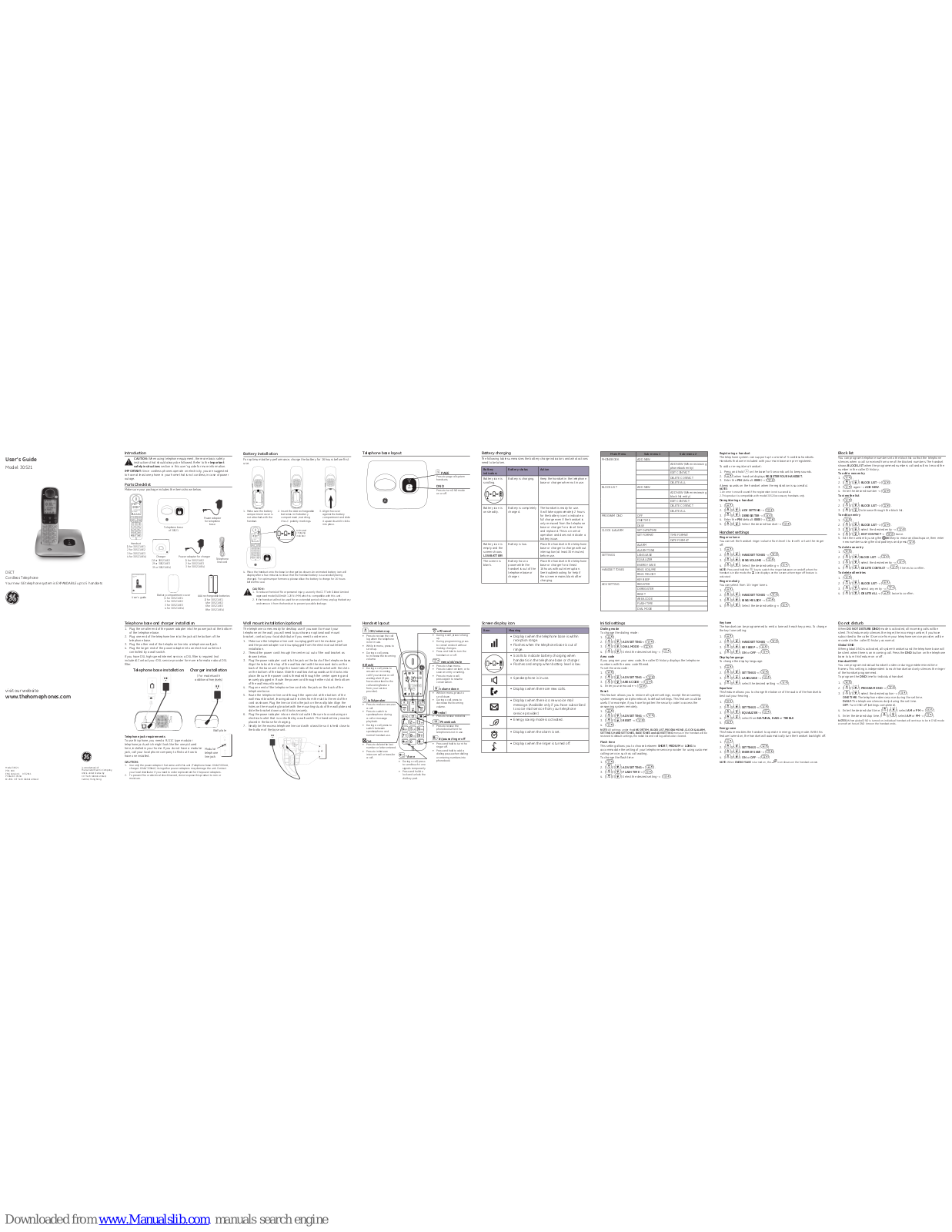 GE 30521 User Manual