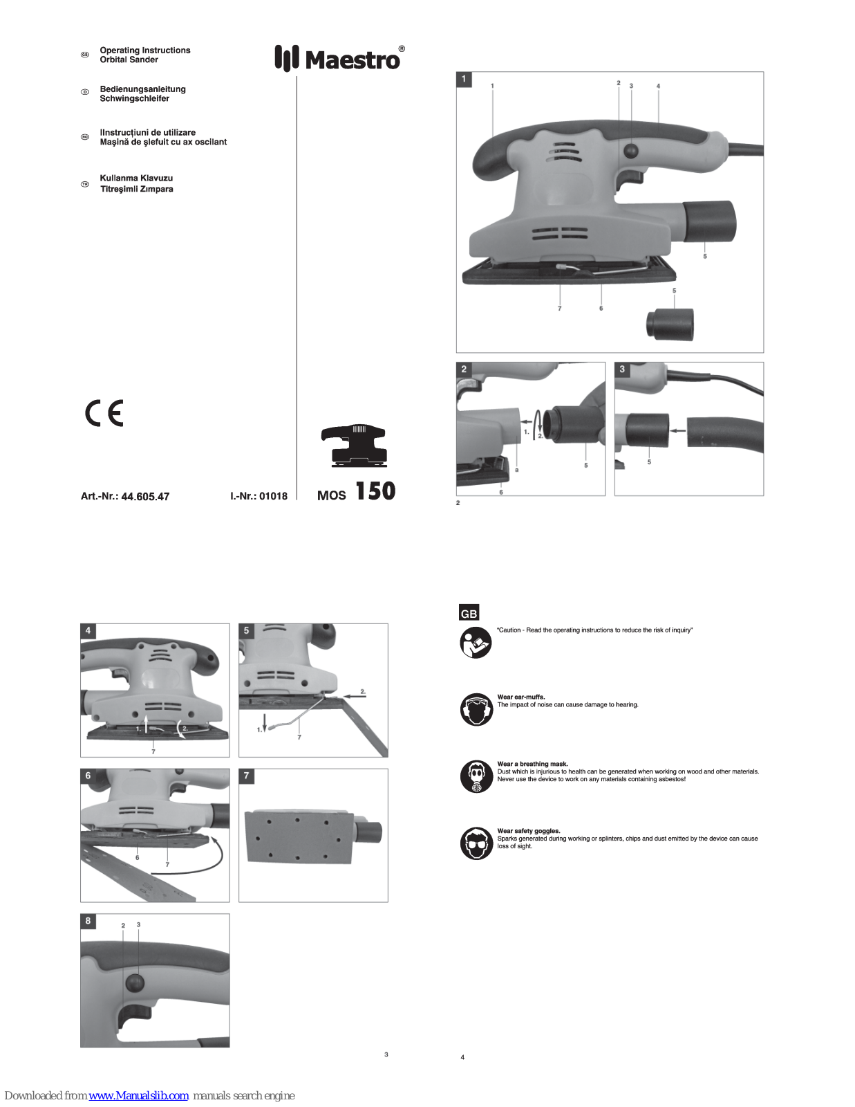 Maestro mos-150 Operating Instruction