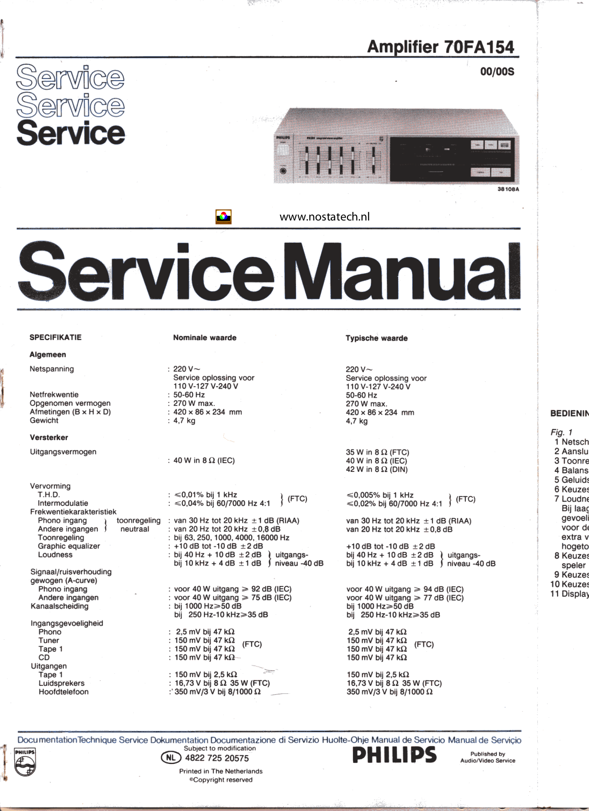Philips FA-154 Service manual