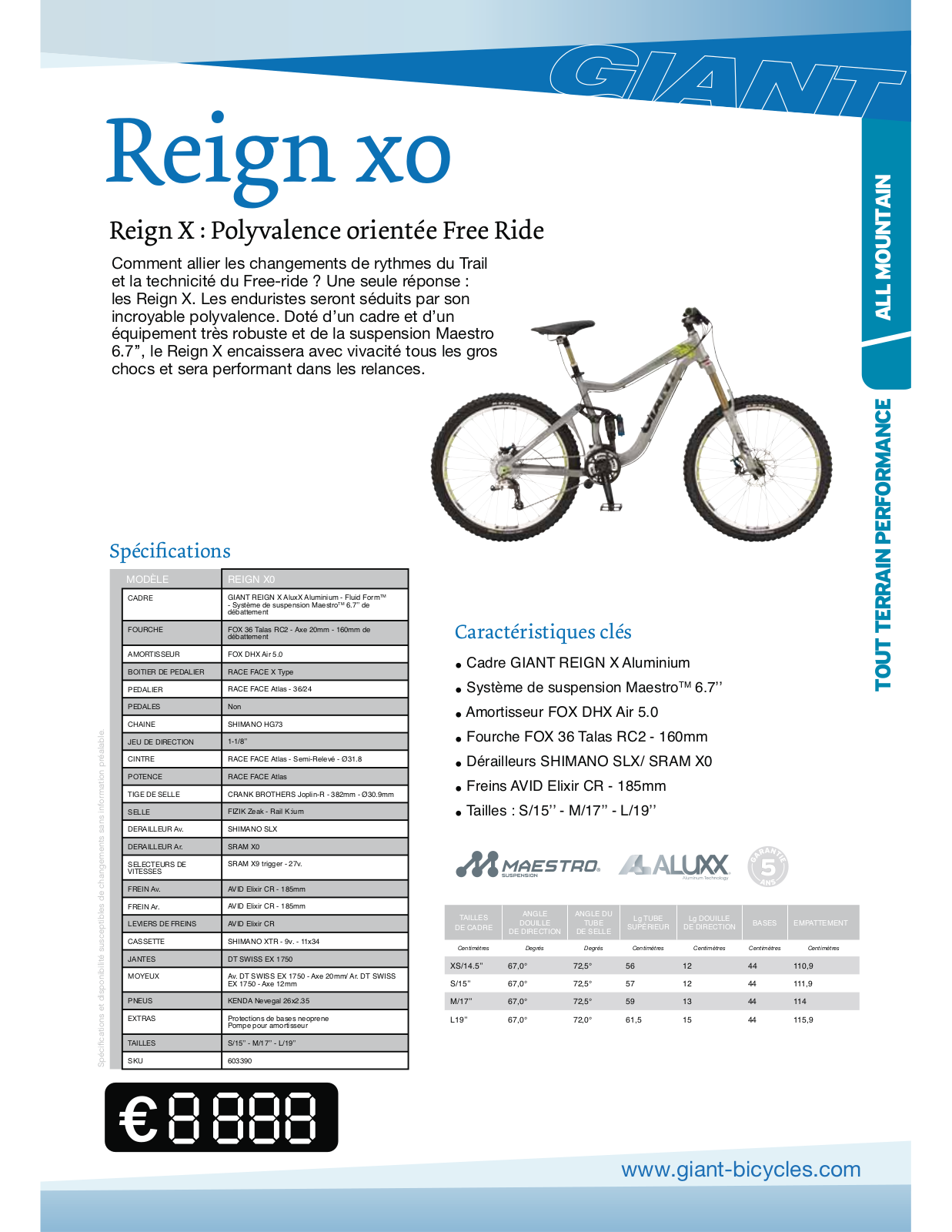 GIANT REIGN X0 User Manual