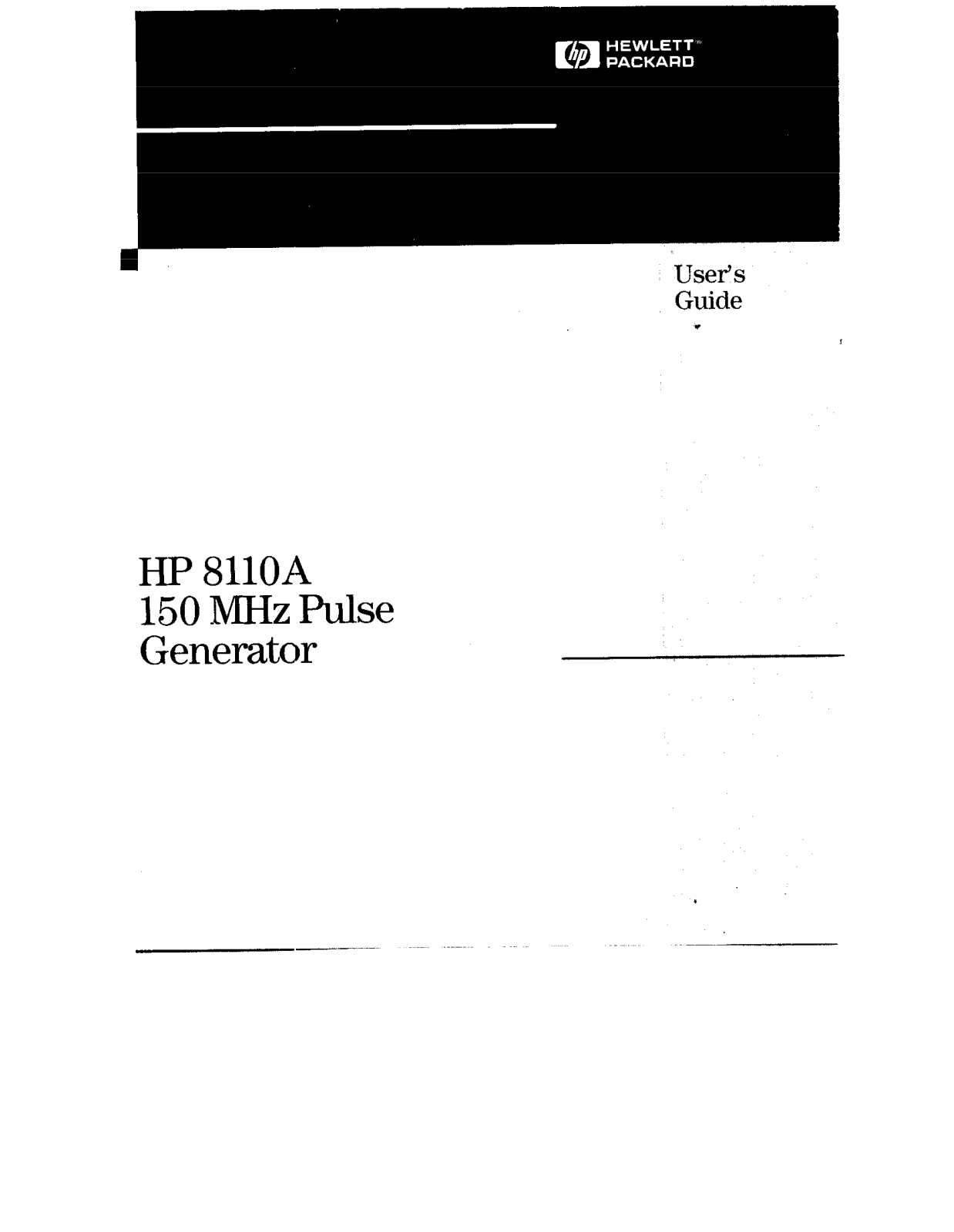 Agilent 8110A Users Guide
