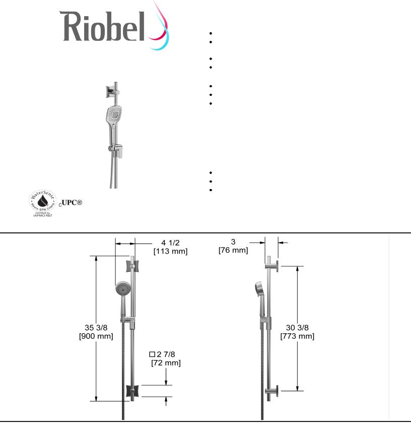 Riobel 4040PN, 4040C15, 4040CWS, 4040PNWS, 4040PN15 Specifications