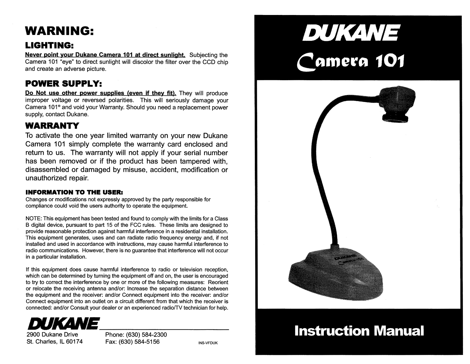 Dukane 101 User Manual