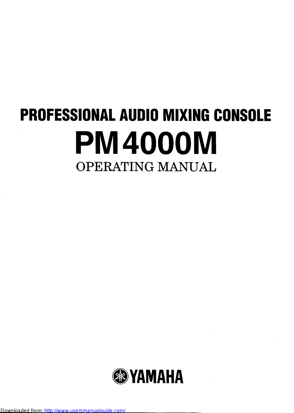 Yamaha Audio PM4000M User Manual