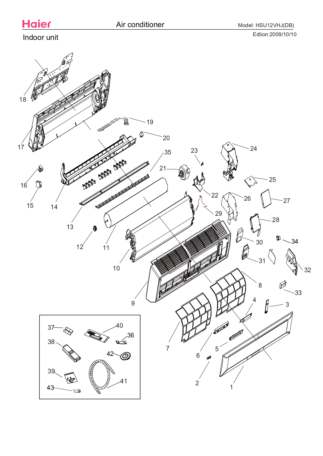 Haier HSU12VHJ Exploded View