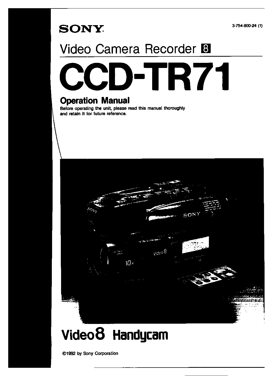 Sony CCD-TR71 User Manual