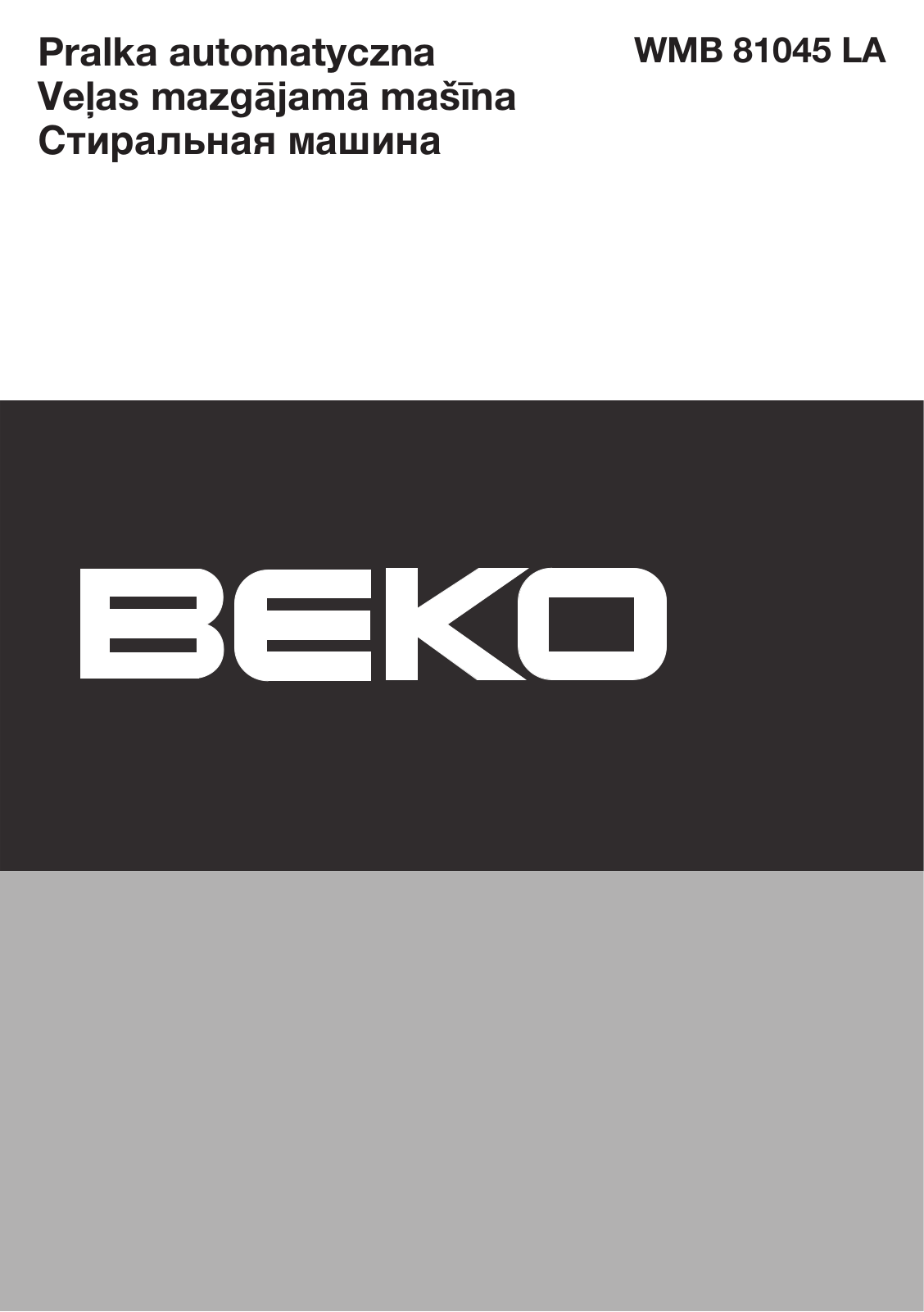 BEKO WMB 81045 LA User Manual