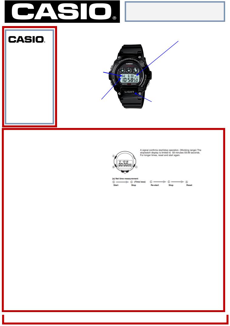 Casio W-214HC-1AVEF Instruction manual