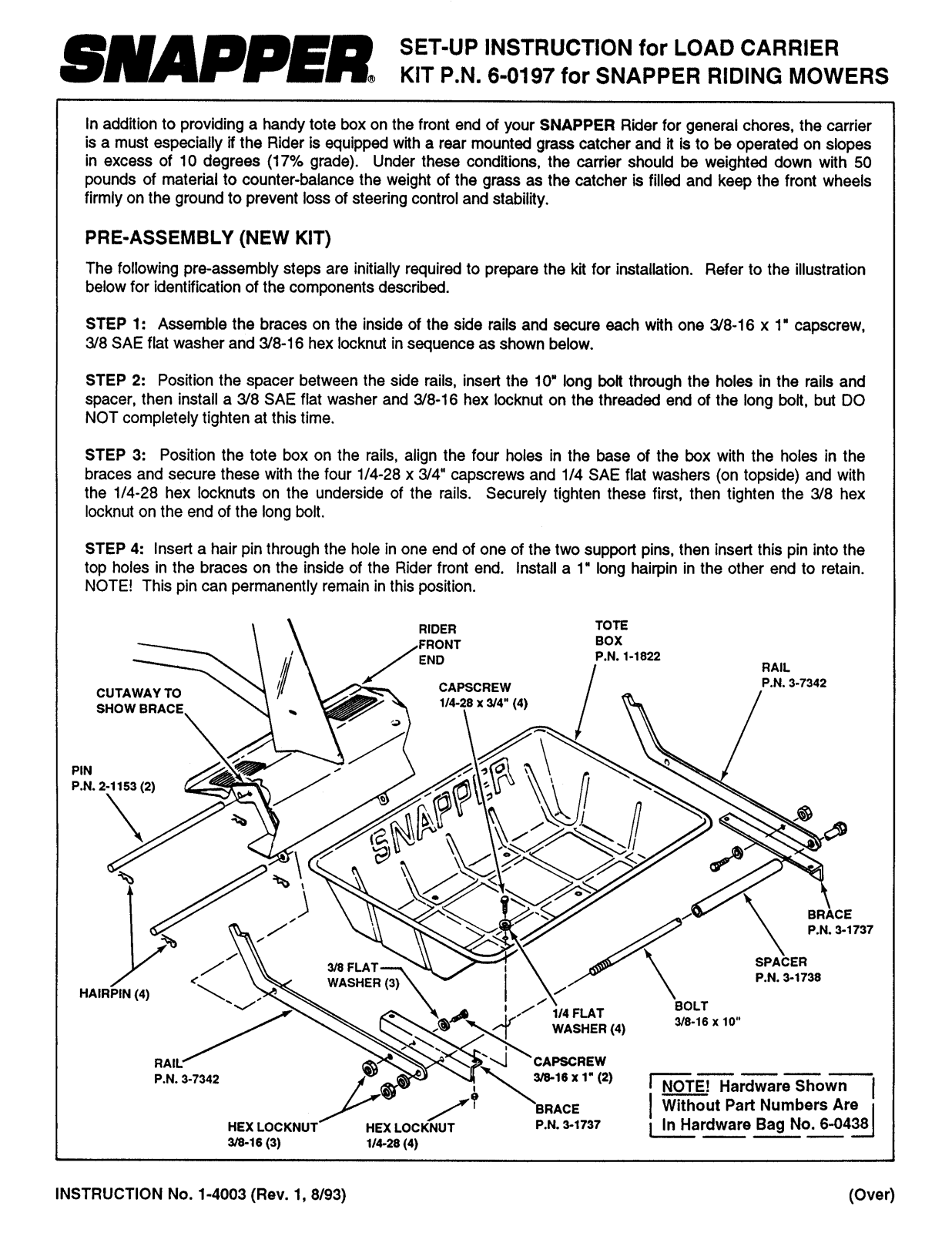 Snapper 6-0197 User Manual