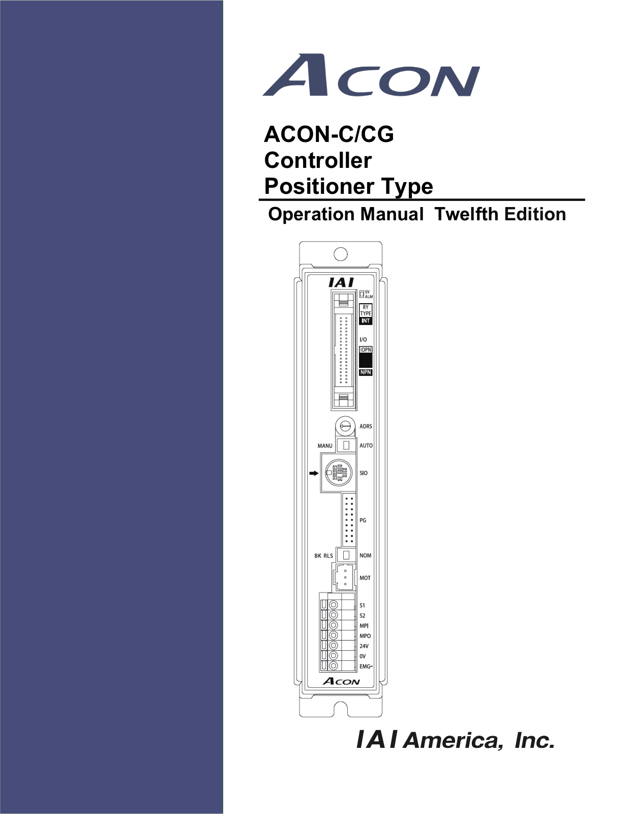 IAI America ACON-CG User Manual