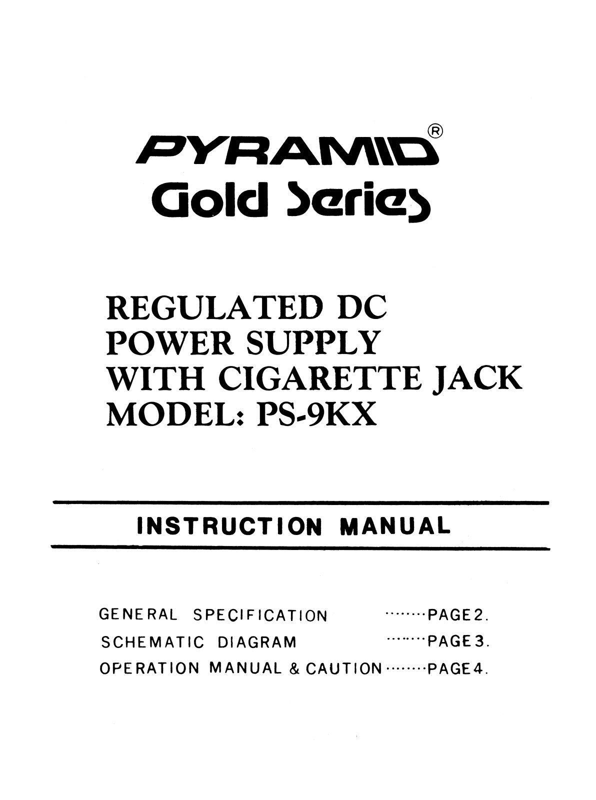 Pyramid Technologies PS-9KX User Manual