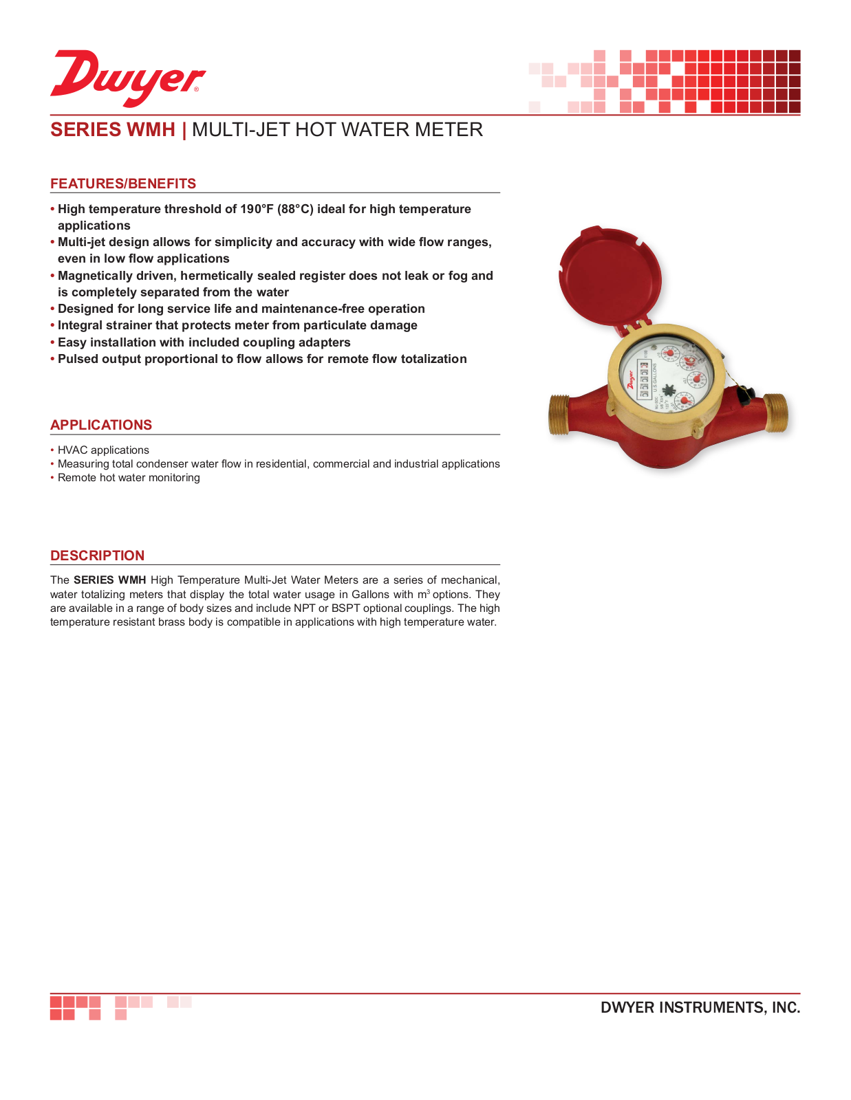 Dwyer Instruments SERIES WMH Data Sheet