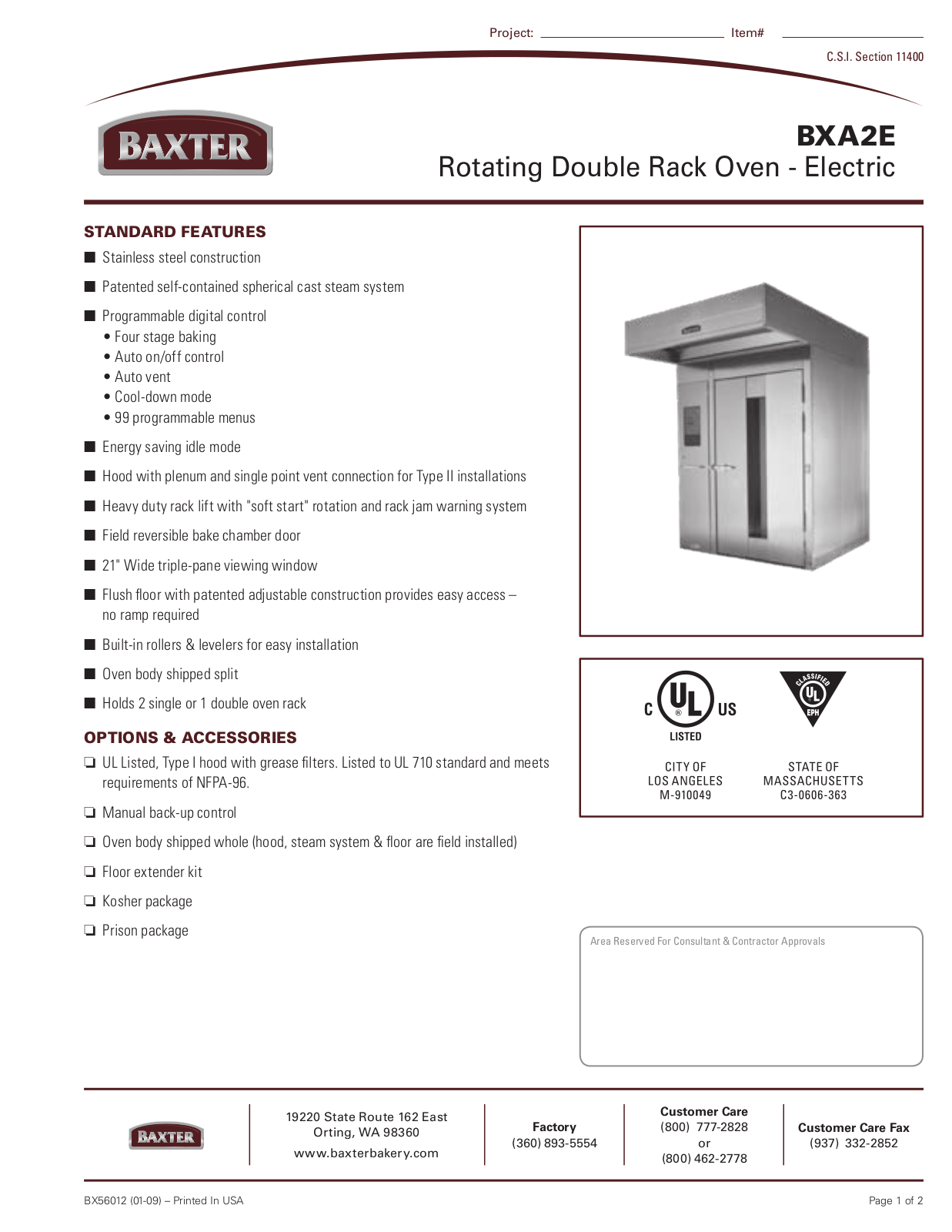 Baxter BXA2E User Manual