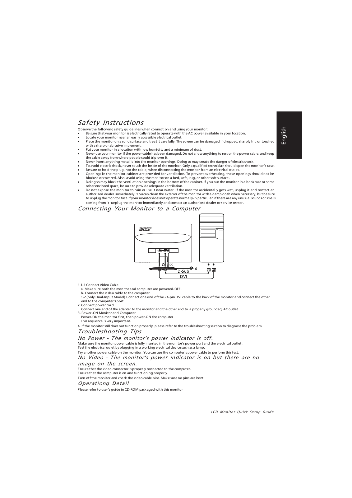 Acer S190WL User Manual