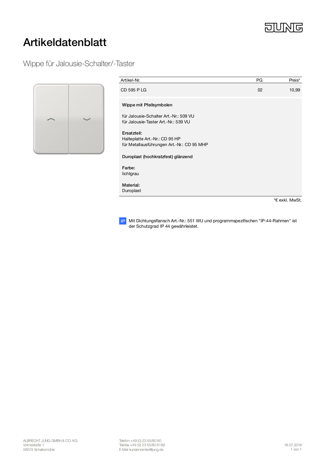 Jung CD 595 P LG User Manual