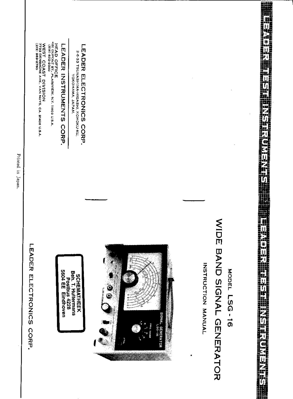 LEADER LSG-16 User Manual