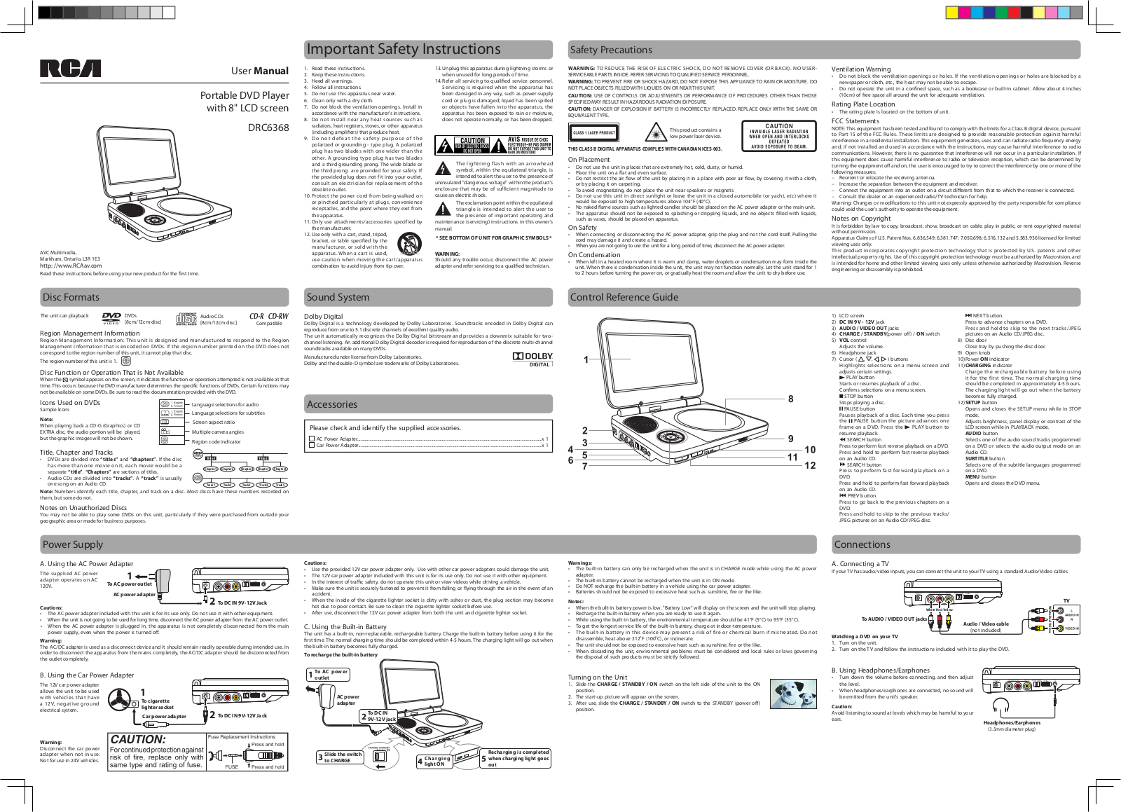 RCA DRC6368 User Manual