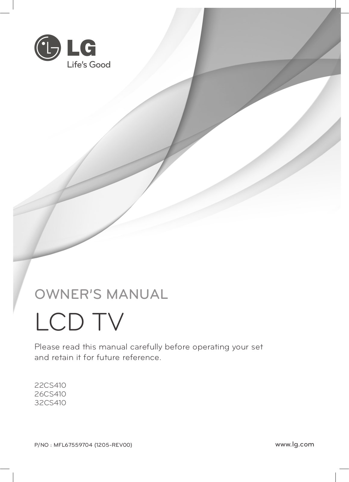 LG 26CS410, 22CS410 Owner’s Manual