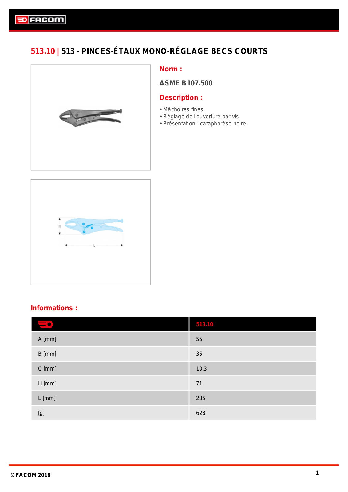 Facom 513.10 Specification - ManualMachine.com