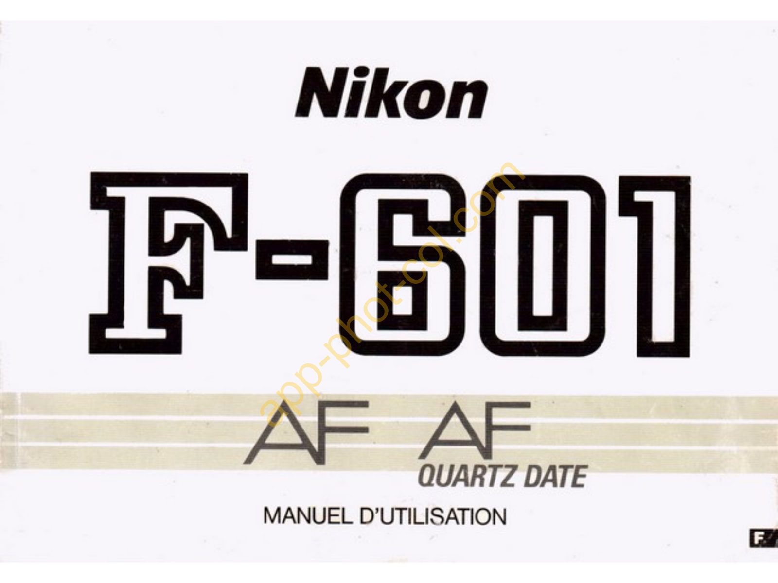 NIKON F601 AF Mode d’emploi