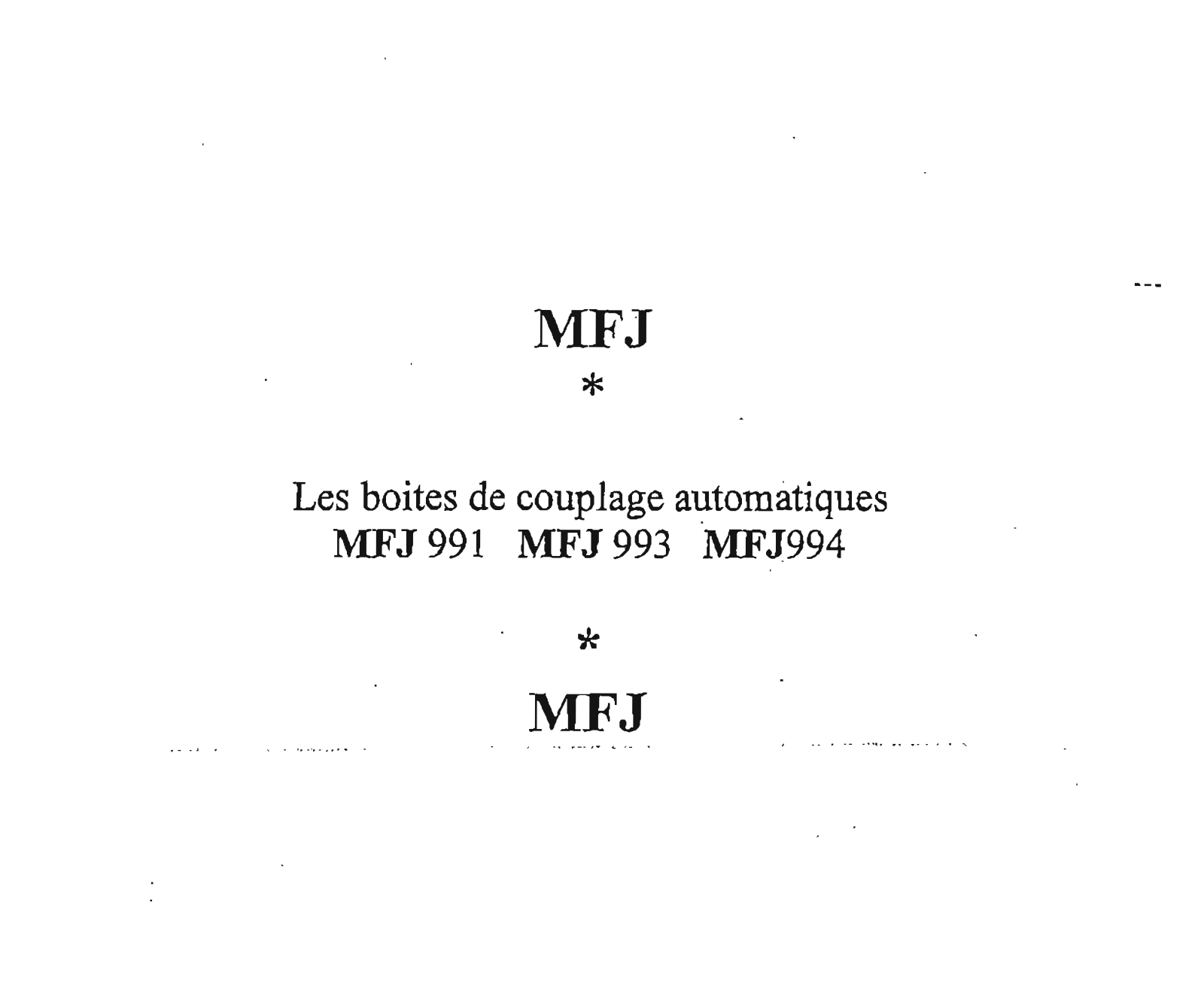 MFJ MFJ-991, MFJ-993, MFJ-994 User guide - ManualMachine.com