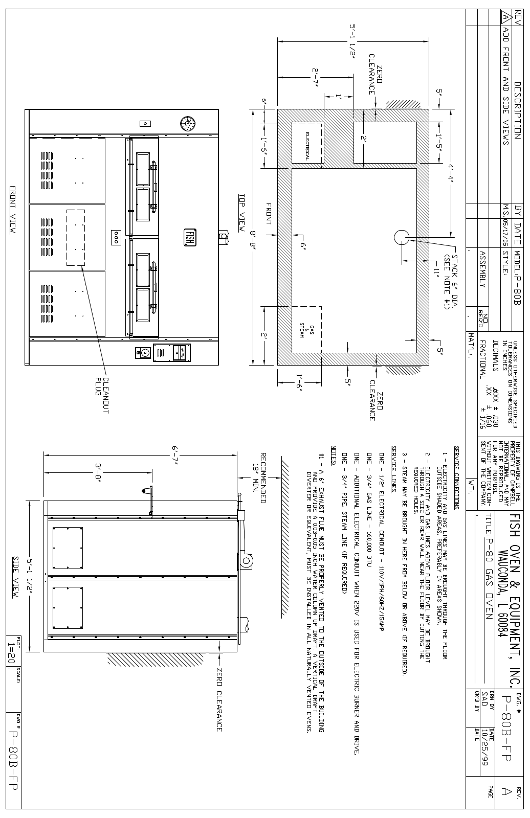 Fish Oven P-80B Installation  Manual