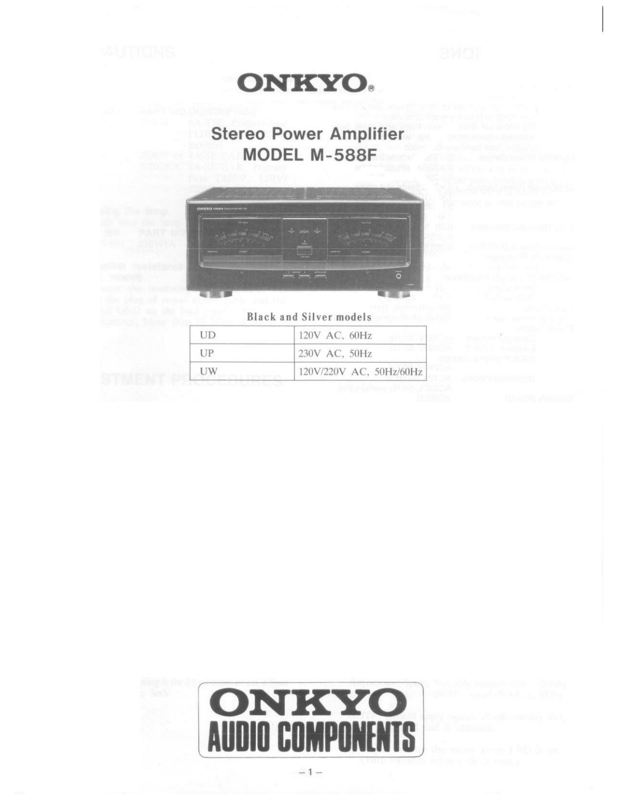 Onkyo M-588F Instruction Manual