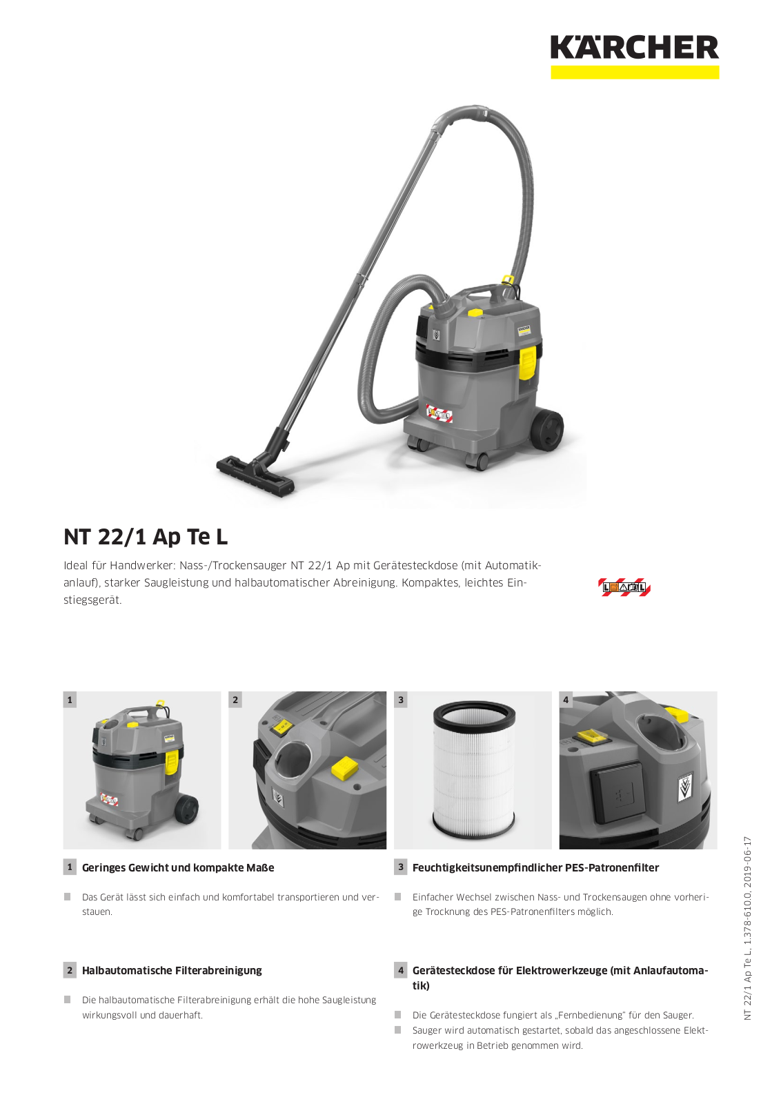 Kärcher NT 22-1 Ap Te L User Manual