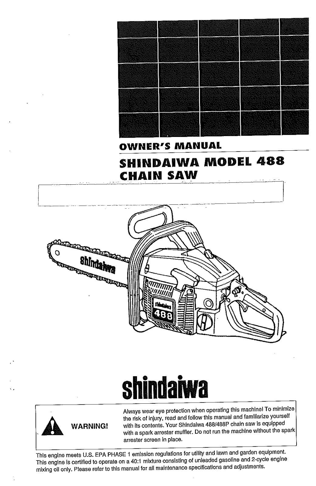 Shindaiwa 488 User Manual