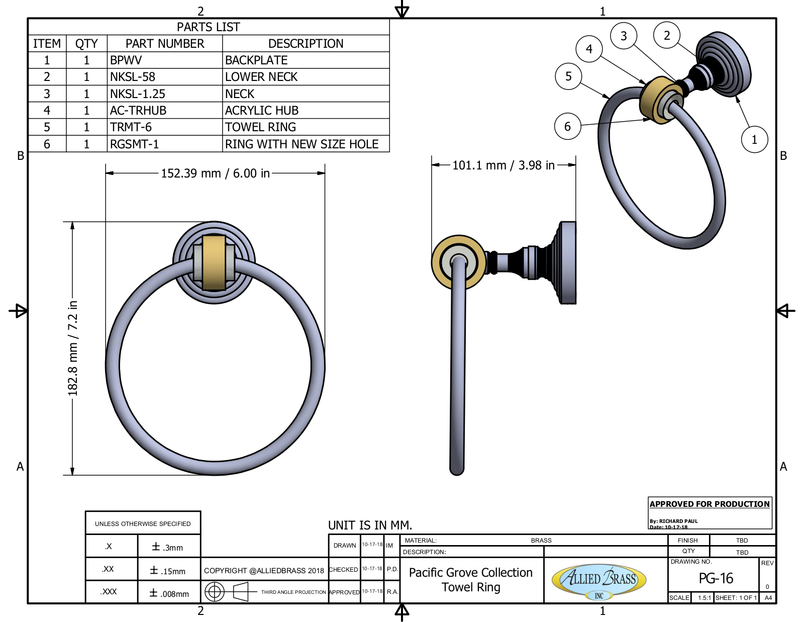 Allied Brass DOK10193 Specifications - ManualMachine.com