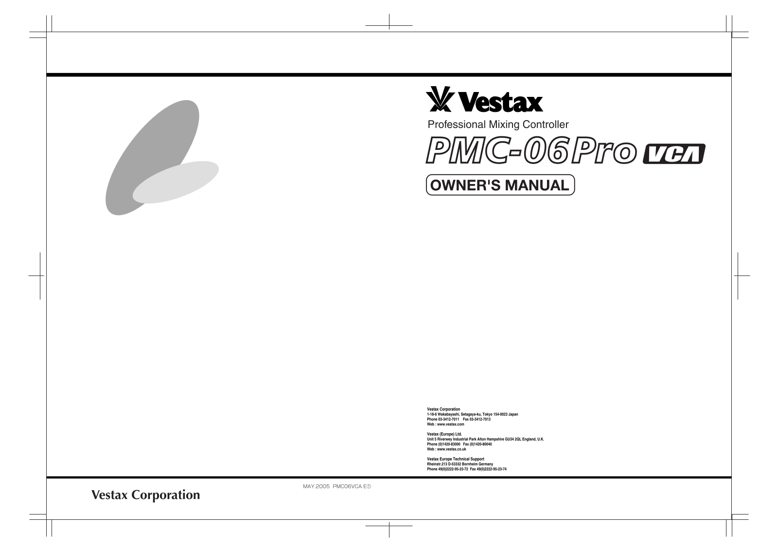 Vestax PMC-06PRO VCA User Manual