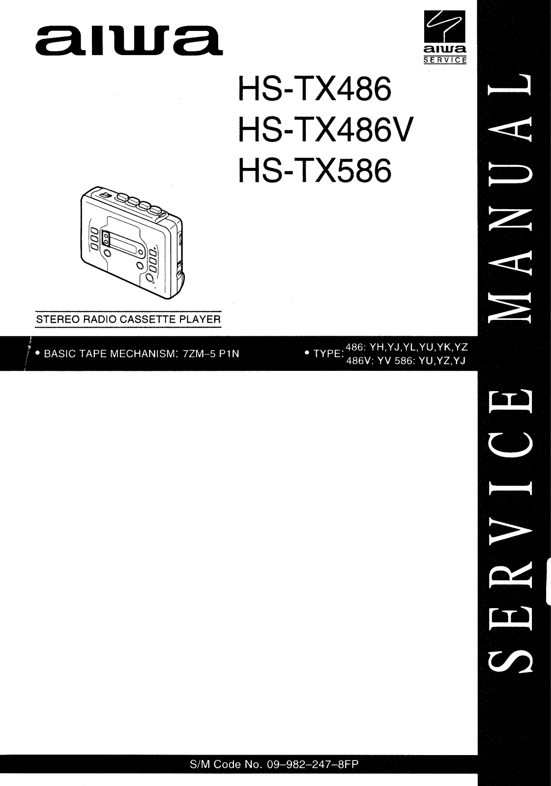 Aiwa HS-TX486, HS-TX486V, HS-TX586 Service Manual